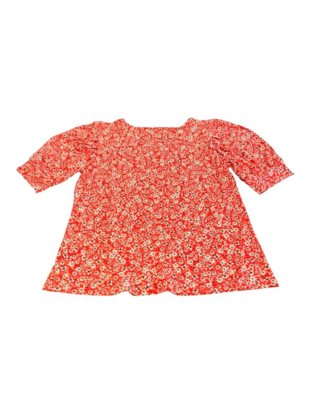 CECE Blouse Puff sleeves Pull over Scoop neck Floral Daisies Medium Like new - Picture 6 of 6